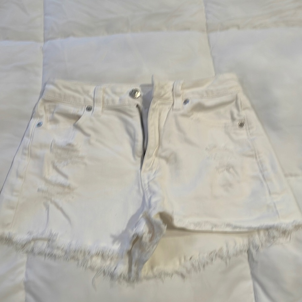 American Eagle white jean shorts